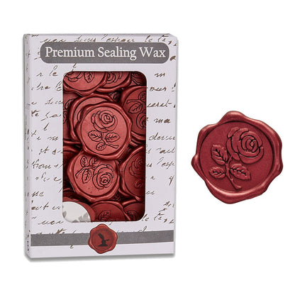 Rose Stem Adhesive Wax Seal Stickers for Envelopes and Invitations (25-Pack) 6 Colors
