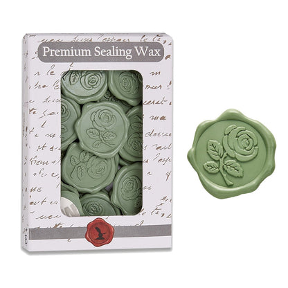 Rose Stem Adhesive Wax Seal Stickers for Envelopes and Invitations (25-Pack) 6 Colors
