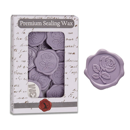 Rose Stem Adhesive Wax Seal Stickers for Envelopes and Invitations (25-Pack) 6 Colors