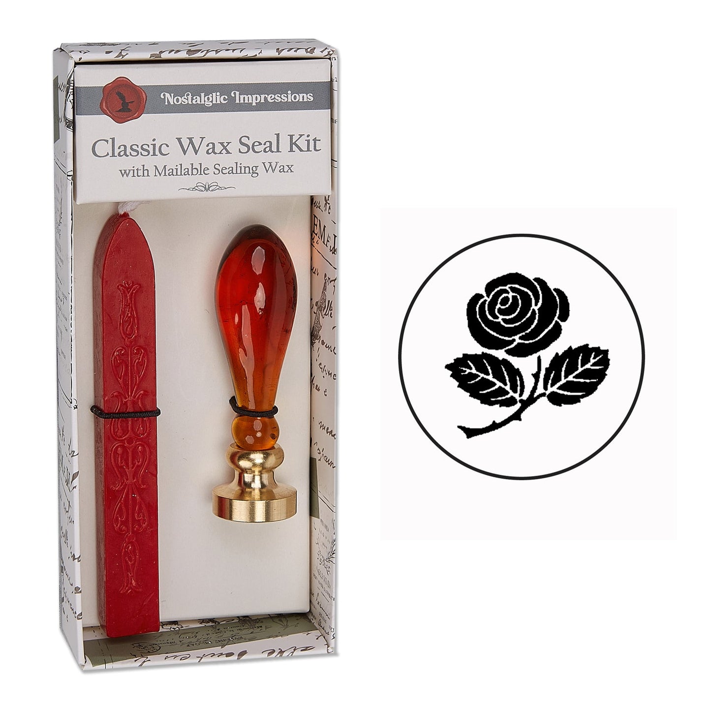 Murano Glass Handle Wax Seal Kit with popular symbols