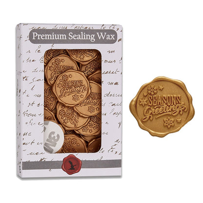 Seasons Greetings Adhesive Wax Seal Stickers for Christmas Cards and Holiday Mail (25-Pack)