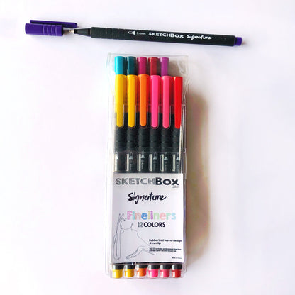 SketchBox Fineliner Set - 12 Bold Colors