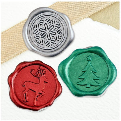 Assorted Christmas Adhesive Wax Seal Stickers for Christmas Cards and Holiday Mail (25-Pack)