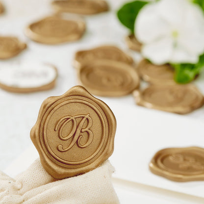 Initial Adhesive Wax Seal Stickers for Envelopes and Invitations (25-Pack)
