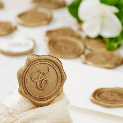 Initial Adhesive Wax Seal Stickers for Envelopes and Invitations (25-Pack)