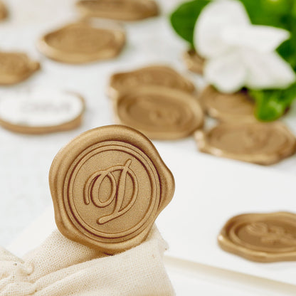 Initial Adhesive Wax Seal Stickers for Envelopes and Invitations (25-Pack)