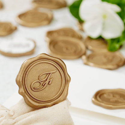 Initial Adhesive Wax Seal Stickers for Envelopes and Invitations (25-Pack)