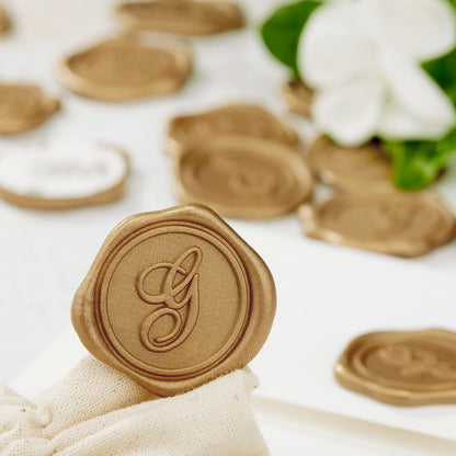 Initial Adhesive Wax Seal Stickers for Envelopes and Invitations (25-Pack)