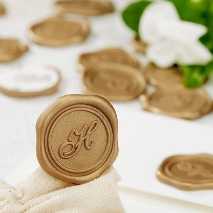 Initial Adhesive Wax Seal Stickers for Envelopes and Invitations (25-Pack)
