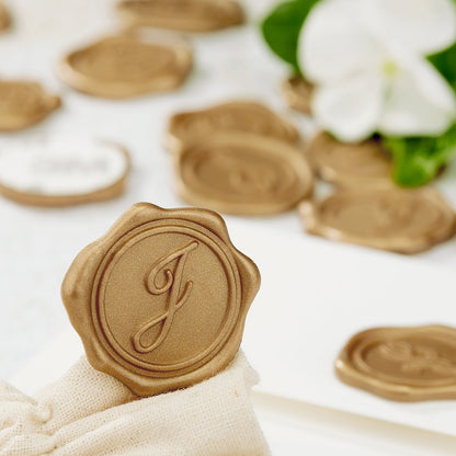 Initial Adhesive Wax Seal Stickers for Envelopes and Invitations (25-Pack)