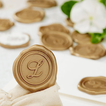 Initial Adhesive Wax Seal Stickers for Envelopes and Invitations (25-Pack)