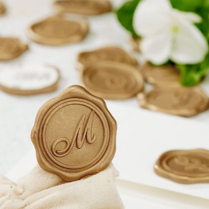 Initial Adhesive Wax Seal Stickers for Envelopes and Invitations (25-Pack)
