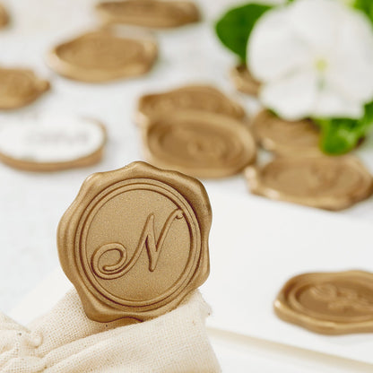 Initial Adhesive Wax Seal Stickers for Envelopes and Invitations (25-Pack)