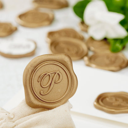 Initial Adhesive Wax Seal Stickers for Envelopes and Invitations (25-Pack)