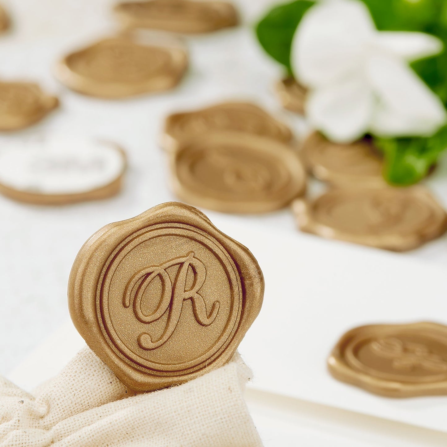 Initial Adhesive Wax Seal Stickers for Envelopes and Invitations (25-Pack)