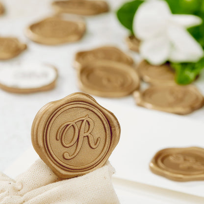 Initial Adhesive Wax Seal Stickers for Envelopes and Invitations (25-Pack)