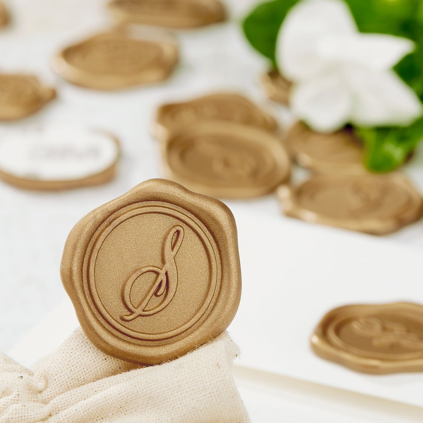 Initial Adhesive Wax Seal Stickers for Envelopes and Invitations (25-Pack)