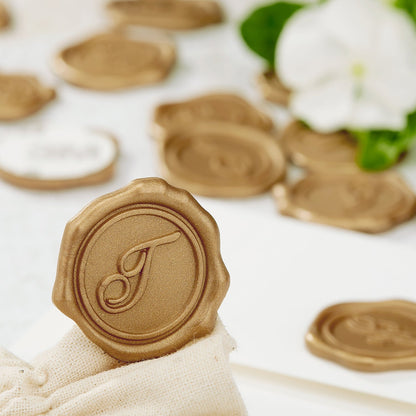 Initial Adhesive Wax Seal Stickers for Envelopes and Invitations (25-Pack)