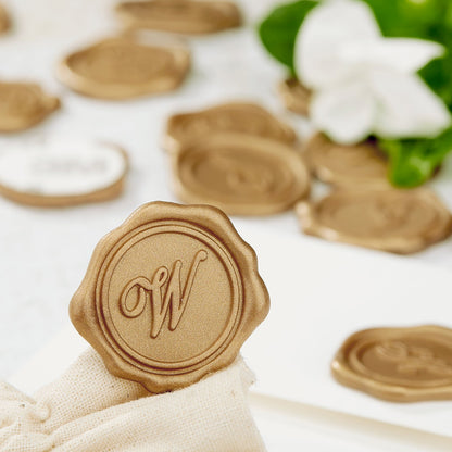 Initial Adhesive Wax Seal Stickers for Envelopes and Invitations (25-Pack)