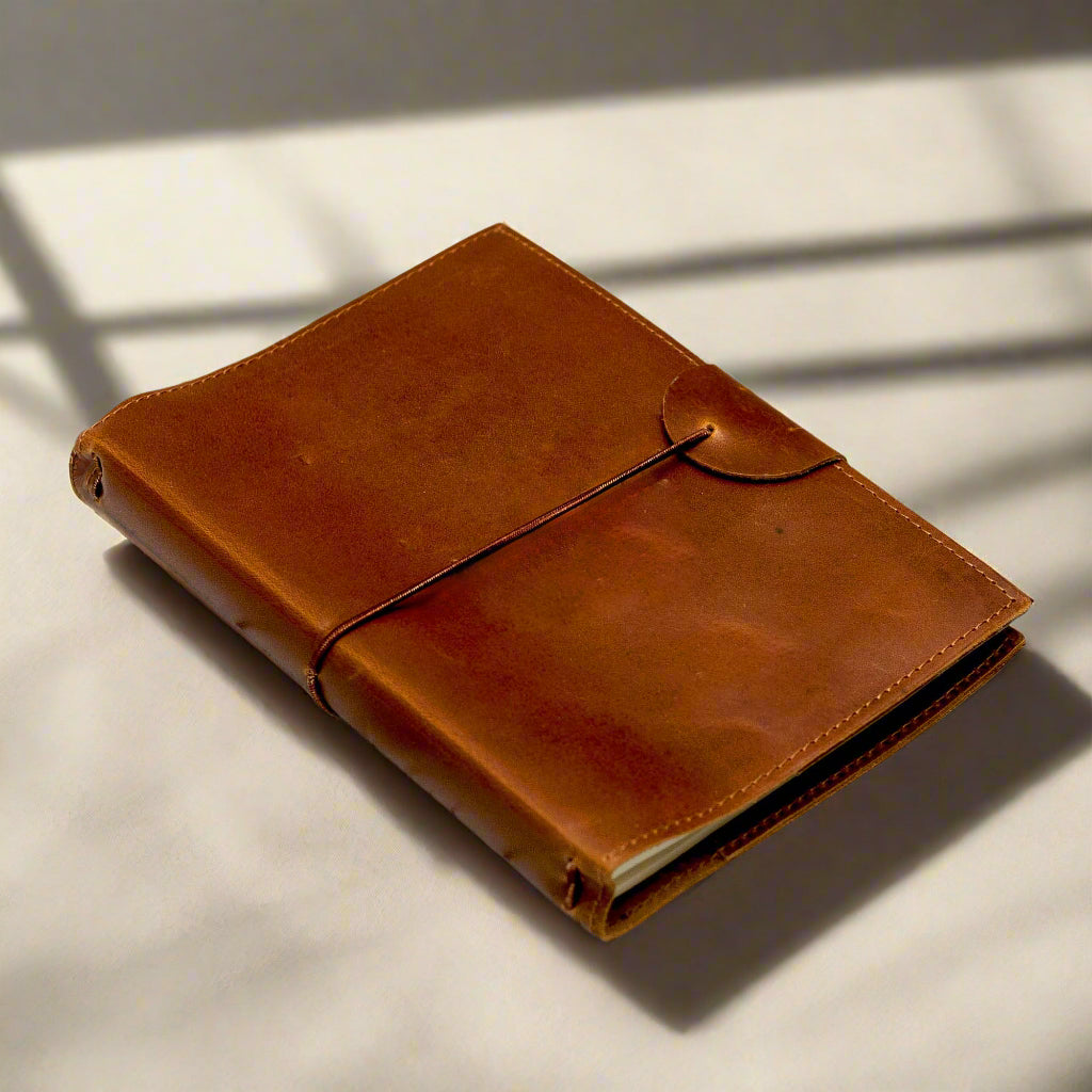 Soothi A5 Refillable Leather Traveler's Journal - Classic Design with Pockets, Pen Slot & Tree-Free Paper