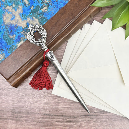 Victorian Letter Opener Antique-style with tassel-7" Gift Box  Made In Italy