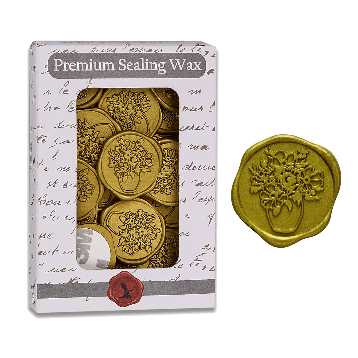 Vintage Bouquet Adhesive Wax Seal Stickers for Envelopes and Invitations (25-Pack)