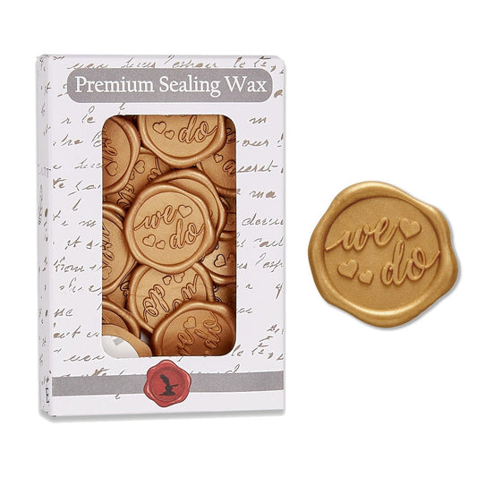 We Do Wedding Adhesive Wax Seal Stickers for Envelopes and Invitations (25-Pack) 2 colors