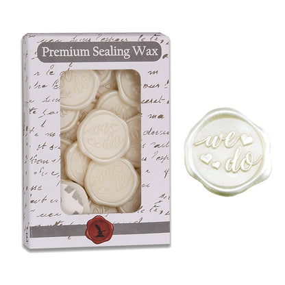 We Do Wedding Adhesive Wax Seal Stickers for Envelopes and Invitations (25-Pack) 2 colors