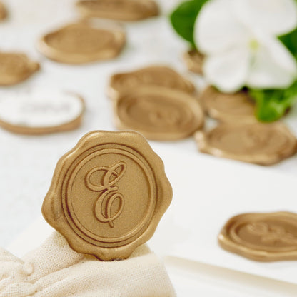 Initial Adhesive Wax Seal Stickers for Envelopes and Invitations (25-Pack)