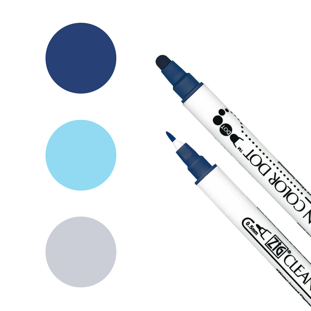 Kuretake Zig Clean Color Dot Pens - Set of 3