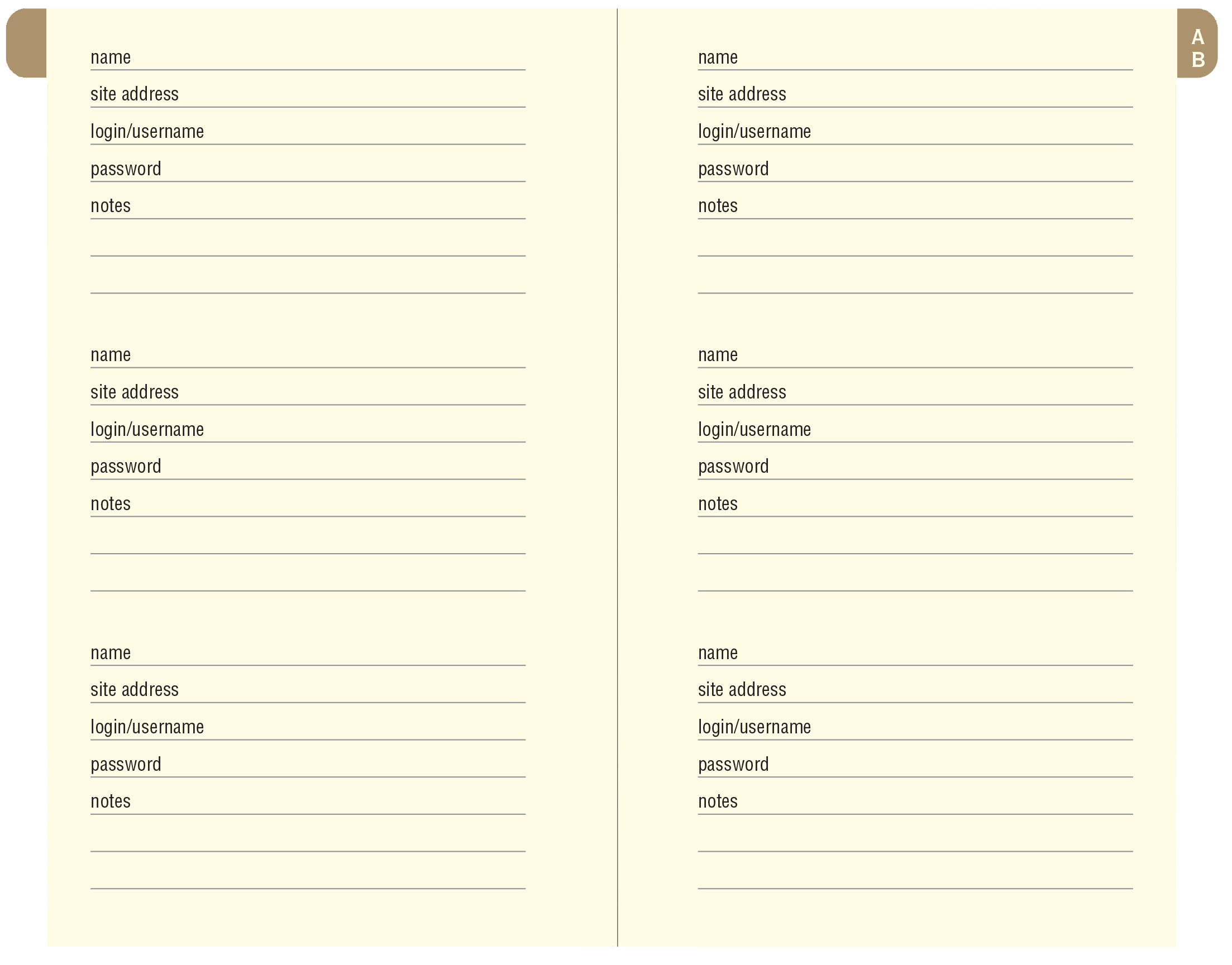 Watercolor Sunset Internet Address & Password Logbook