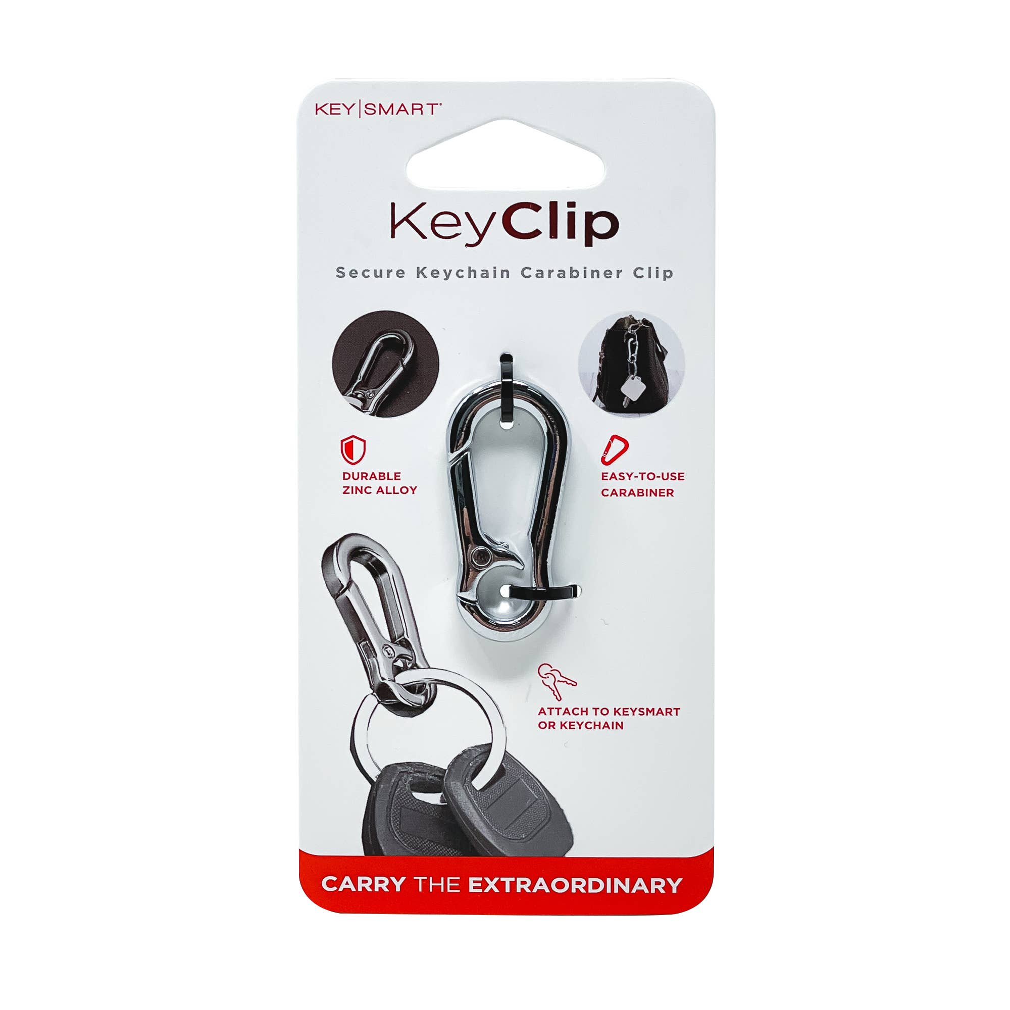 KeyClip Secure Carabiner Clip | Stainless Steel