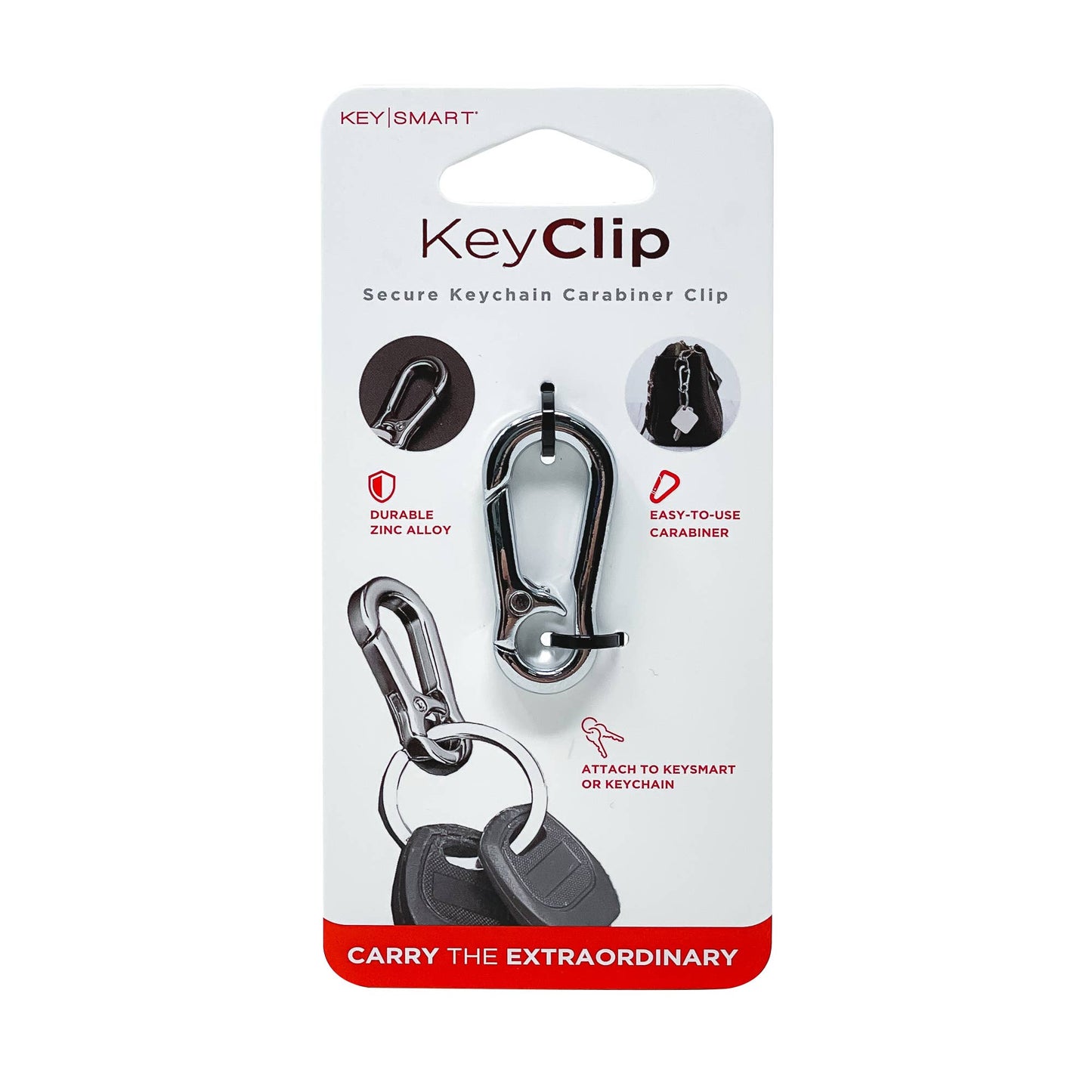 KeyClip Secure Carabiner Clip | Stainless Steel