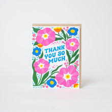 Thanks So Much Flowers Letterpress Greeting Card
