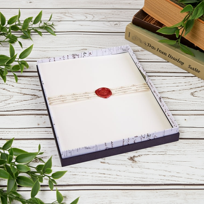 Classic Linen Brilliant White Stationery Set Gift Box - 20/10