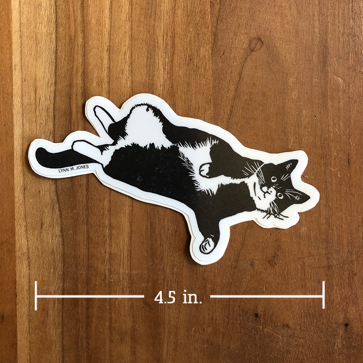 Tuxedo Cat Belly Full Length STICKER
