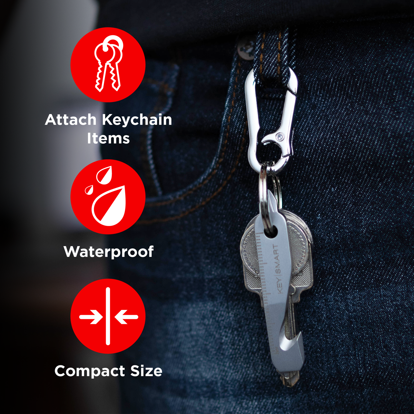KeyClip Secure Carabiner Clip | Stainless Steel