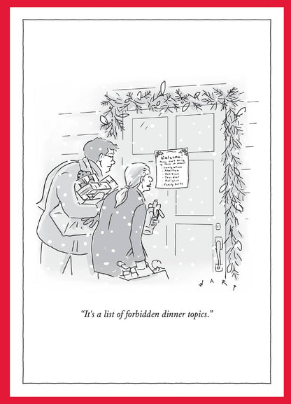 DINNER TOPICS - 5 x 7 NY XMAS CARD: Singles