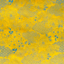 20x30 Japanese garden paper, teal/yellow