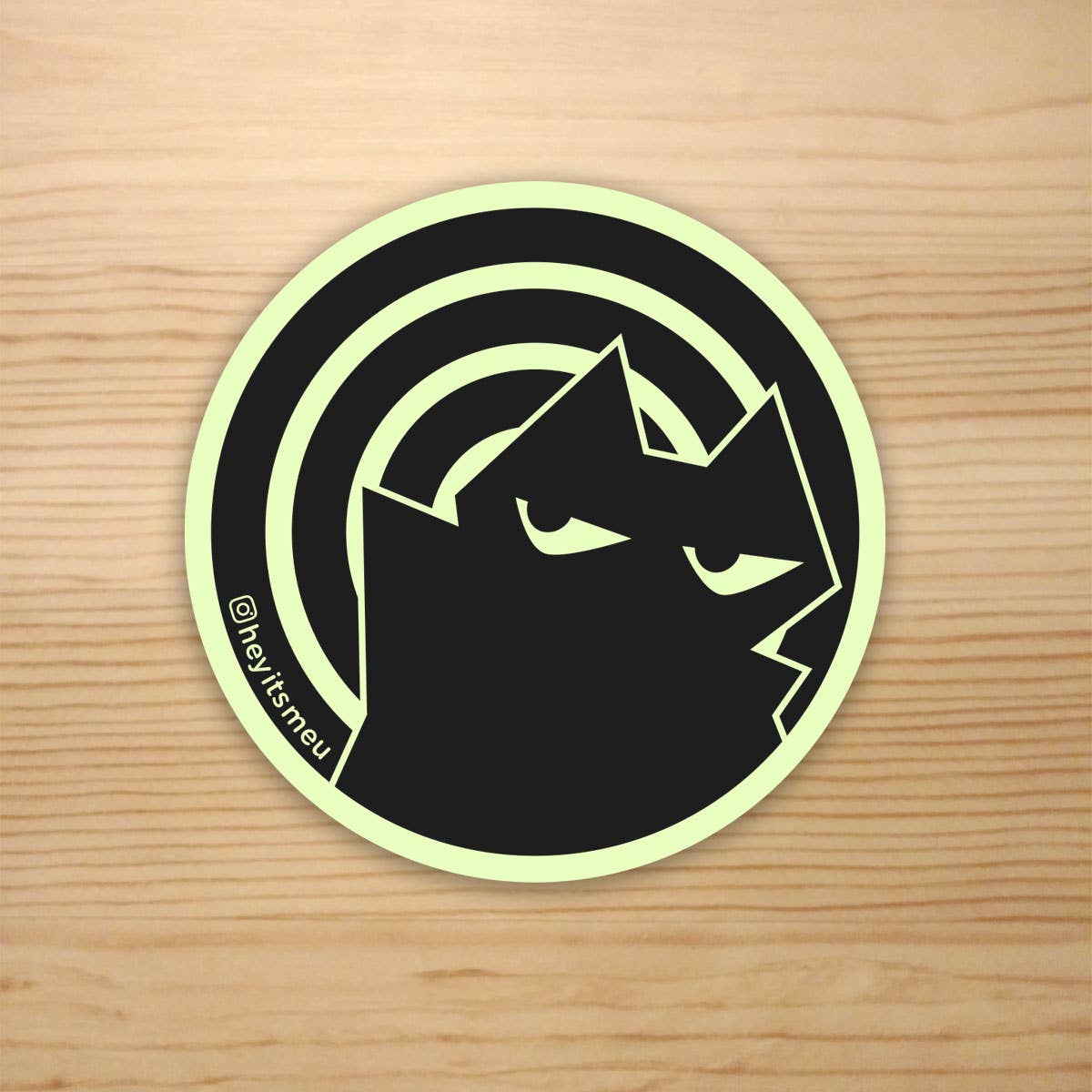 The Cat in Black! Glow in the Dark Vinyl Sticker