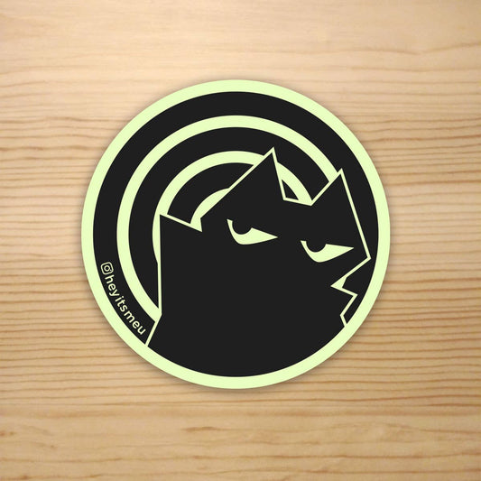 The Cat in Black! Glow in the Dark Vinyl Sticker