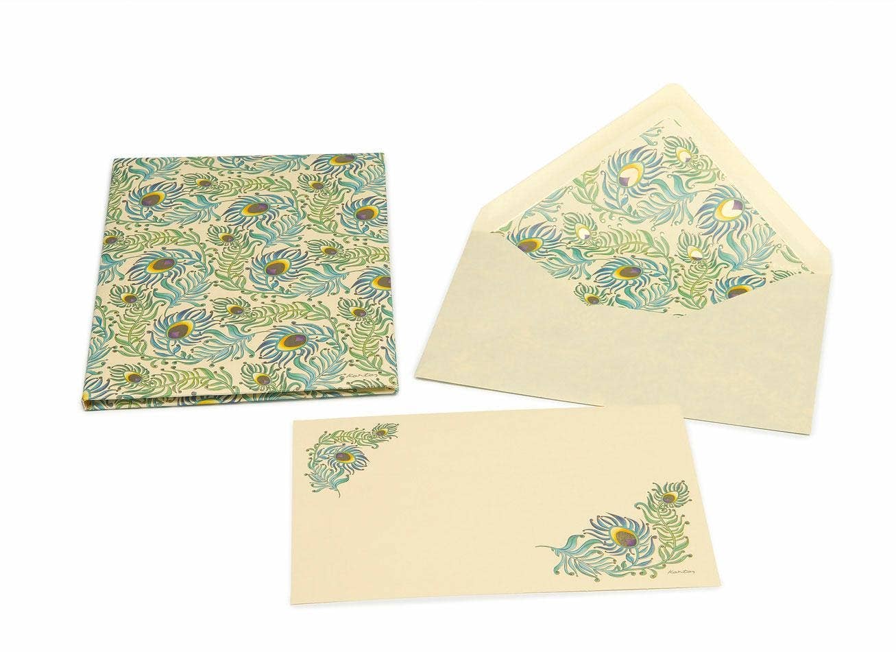 Portfolio Cards Large Size, Note Cards, Italian Stationery: PEACOCK