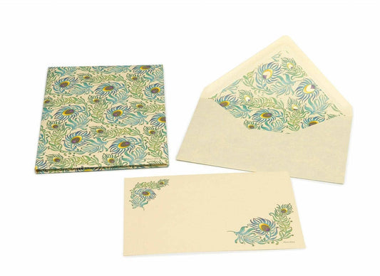 Portfolio Cards Large Size, Note Cards, Italian Stationery: PEACOCK
