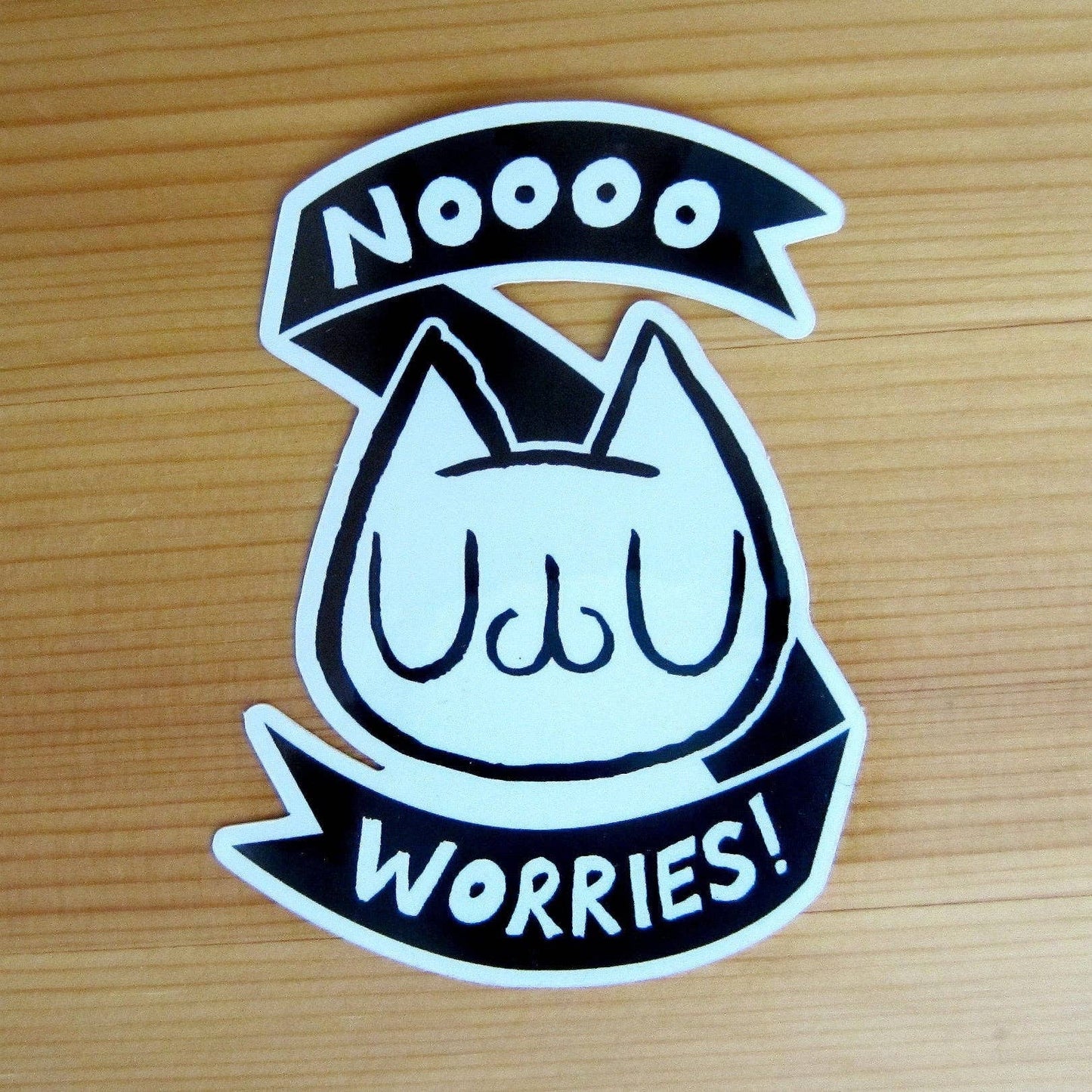 No Worries! Happy Glossy Vinyl Sticker