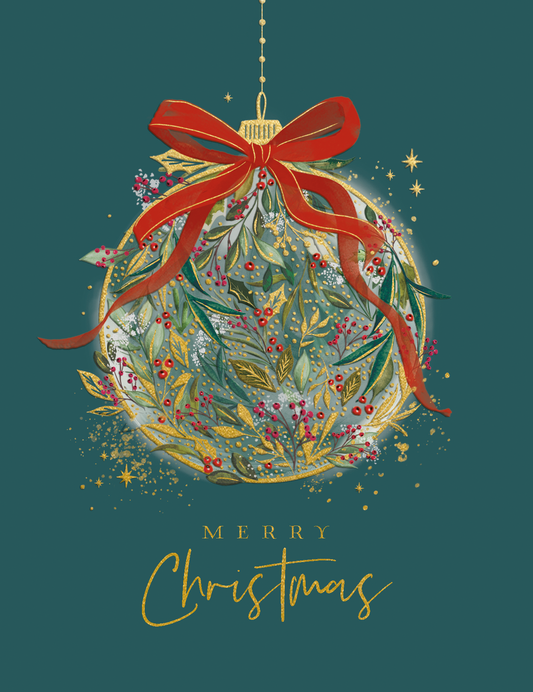 BOXED CHRISTMAS CARDS 10 XMAS ORNAMENT LING