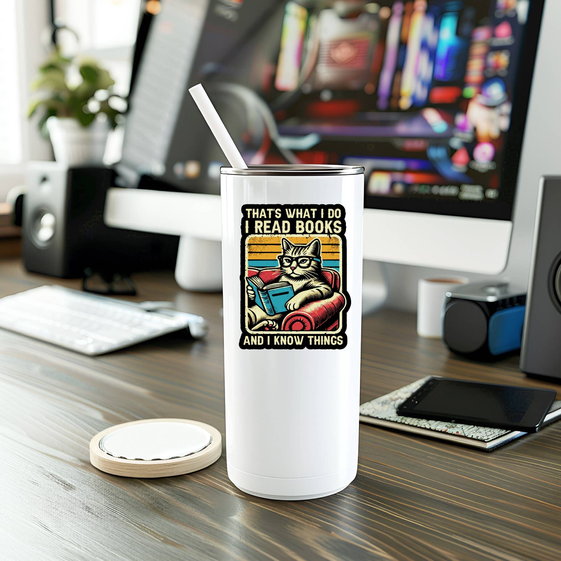 I Read Books And Know Things Vinyl Sticker
