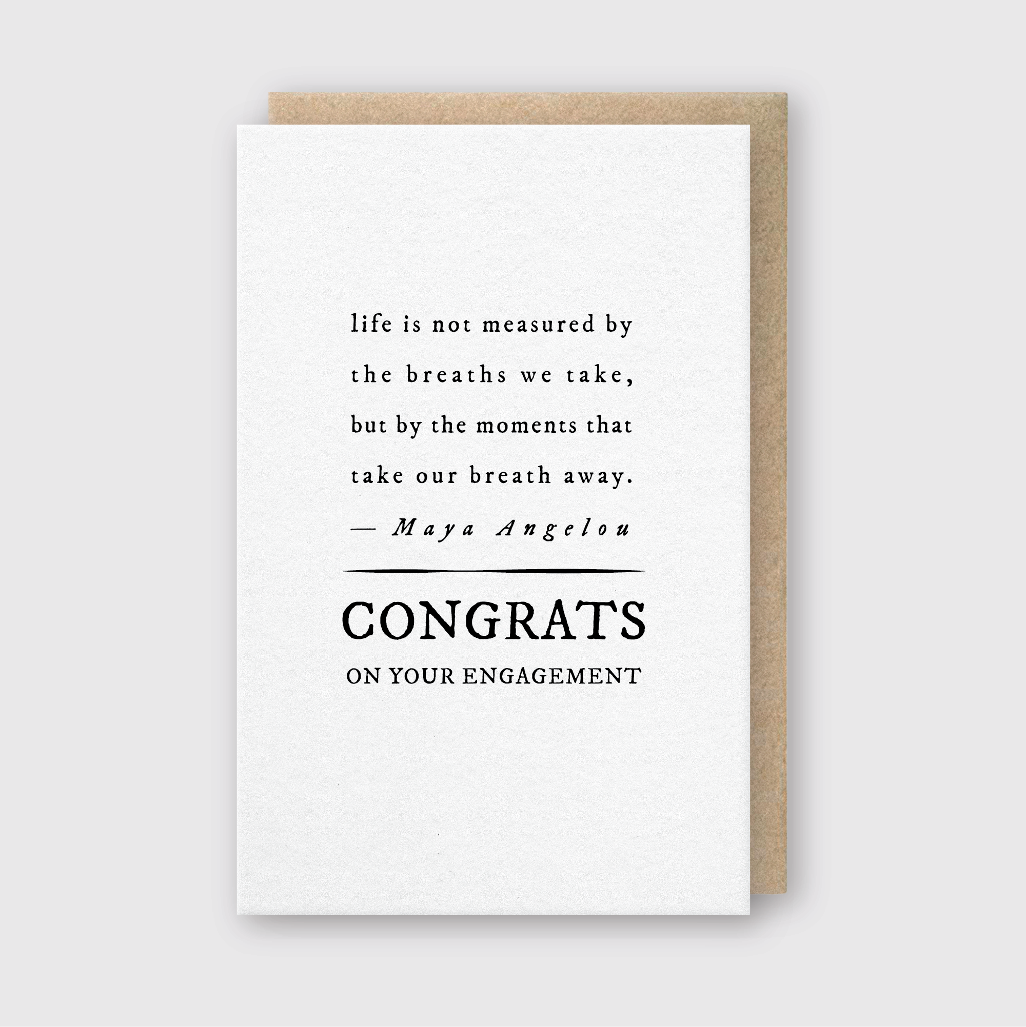 Congrats Engagement Quote Greeting Card: 3 3/8" X 5 3/8"