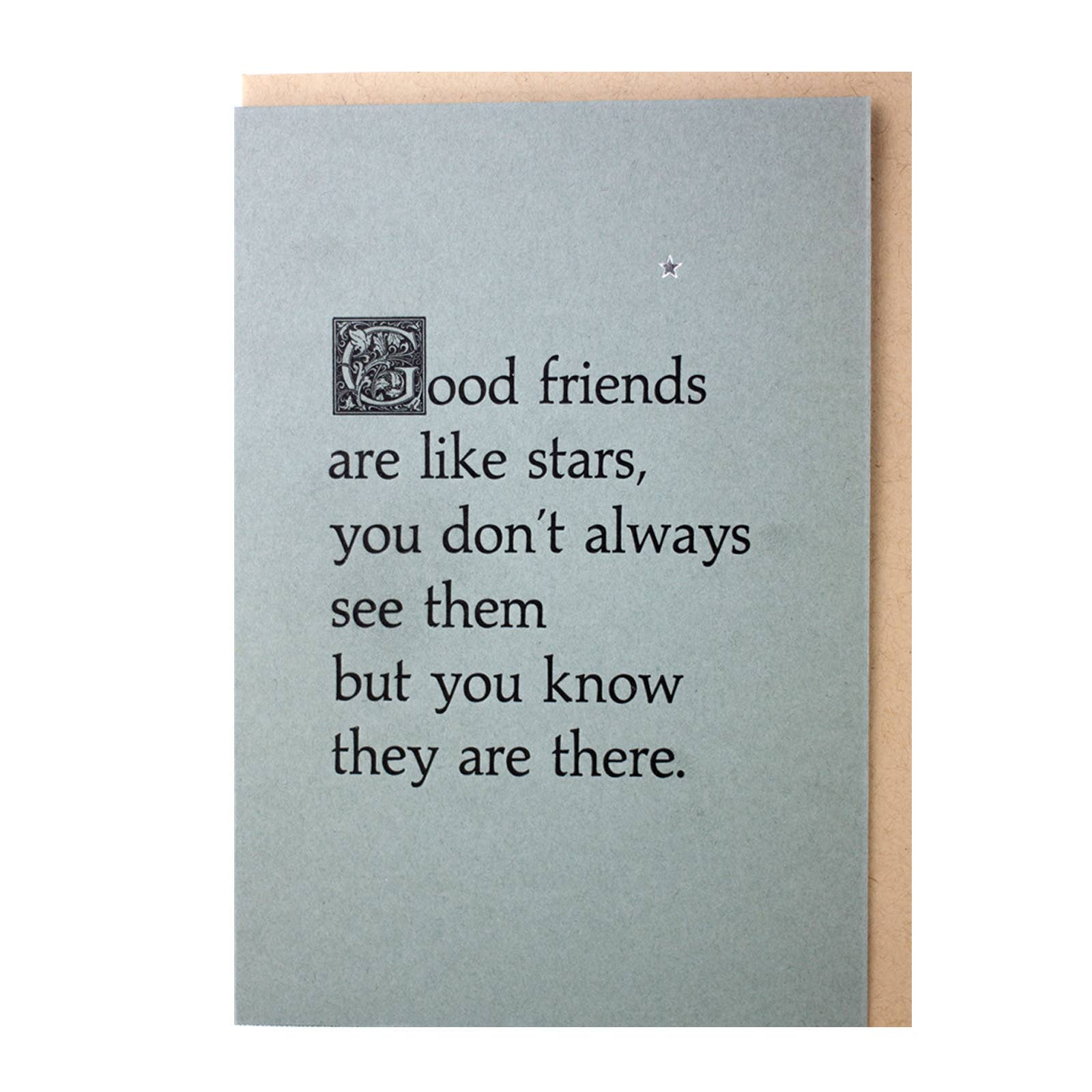 Friends Are Like Stars — Sweet Friendship Letterpress Greeti