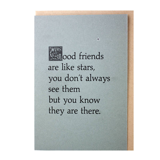 Friends Are Like Stars — Sweet Friendship Letterpress Greeti