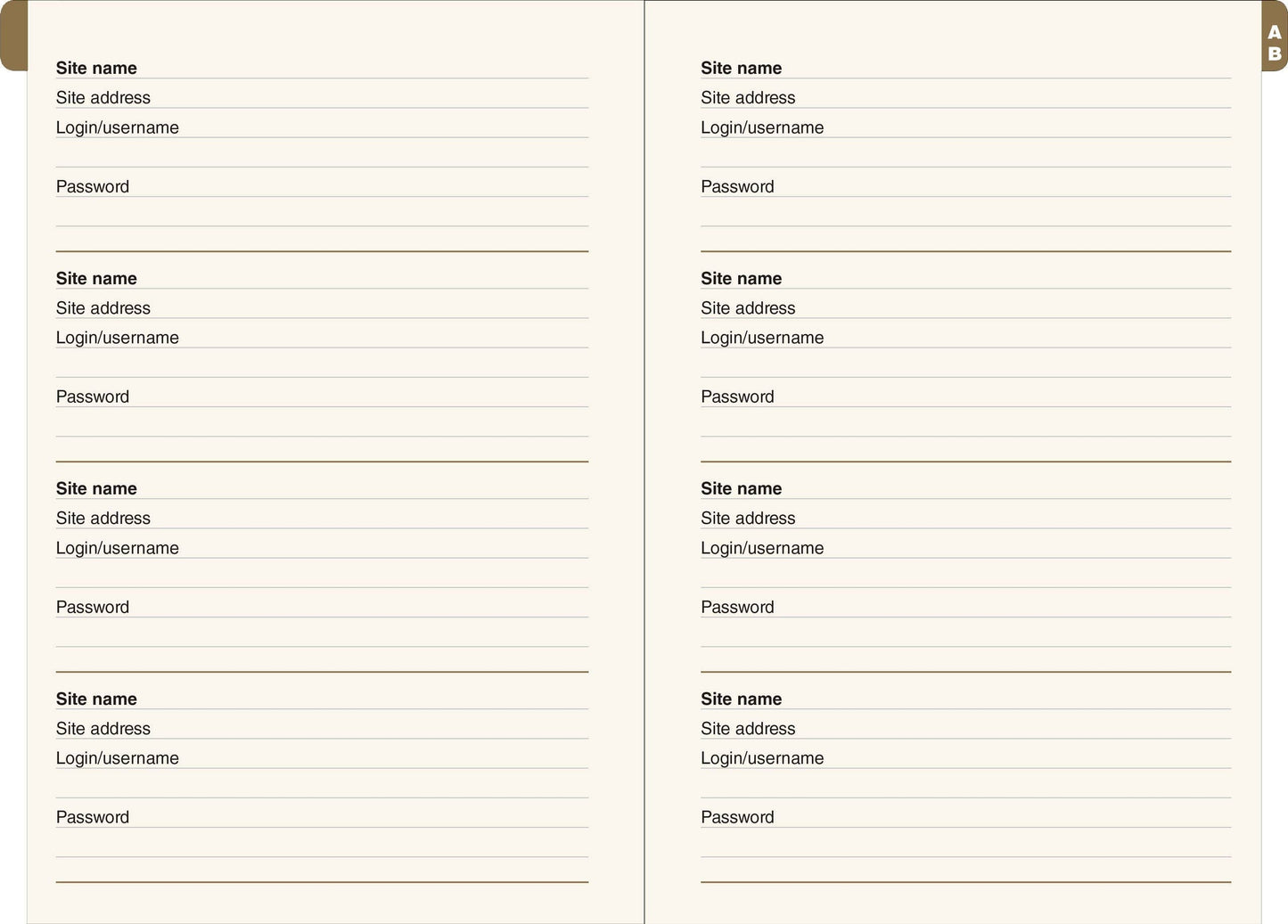 Gilded Floral Large-Format Internet Address & Password Logbook